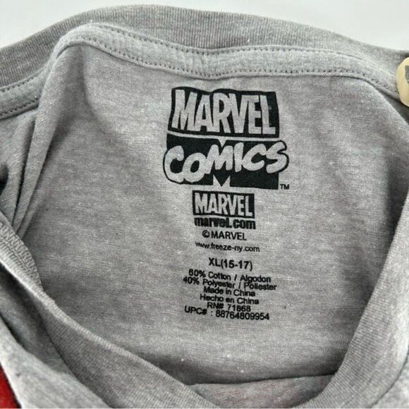 Marvel Comics Women's Graphic Cropped Tie Front T Shirt Size XL Gray - Picture 5 of 6